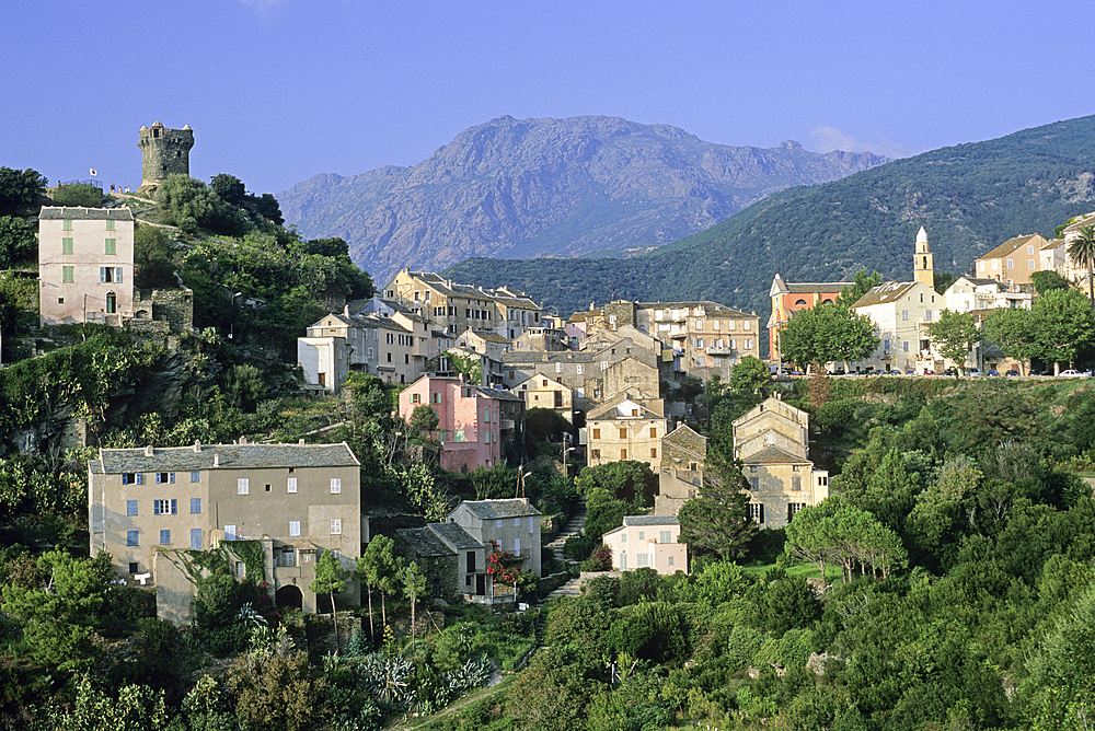 Nonza, village of Cap Corse, Upper Corsica, Northern Corsica,France,Europe