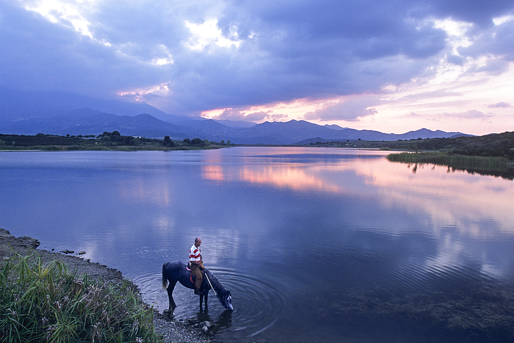 Padula lake in the Nebbio region, near Saint-Florent in Haute-Corse department, Northern Corsica,France,Europe