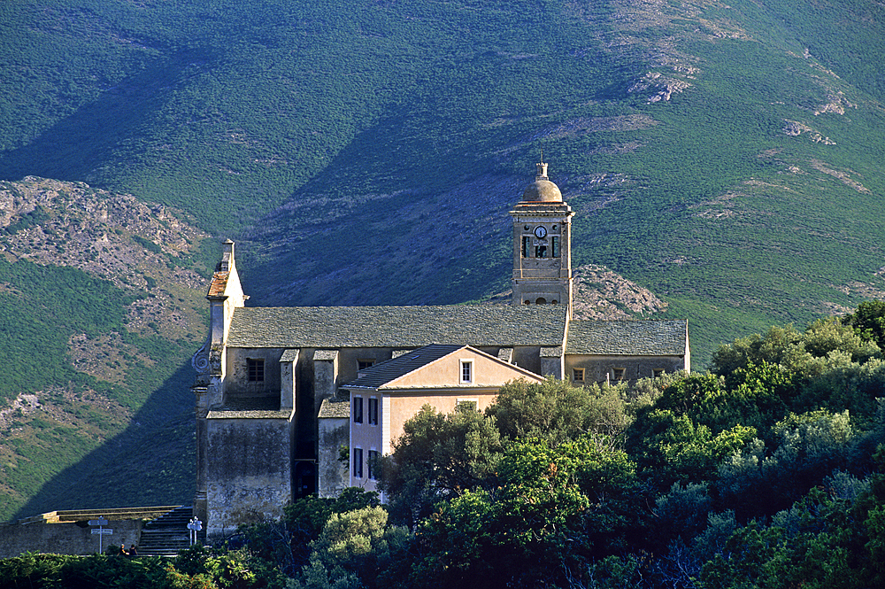 Sant Agnellu church at Bettolace hamlet of Rogliano, village of Cap Corse, Haute-Corse department,Northern Corsica,France,Europe