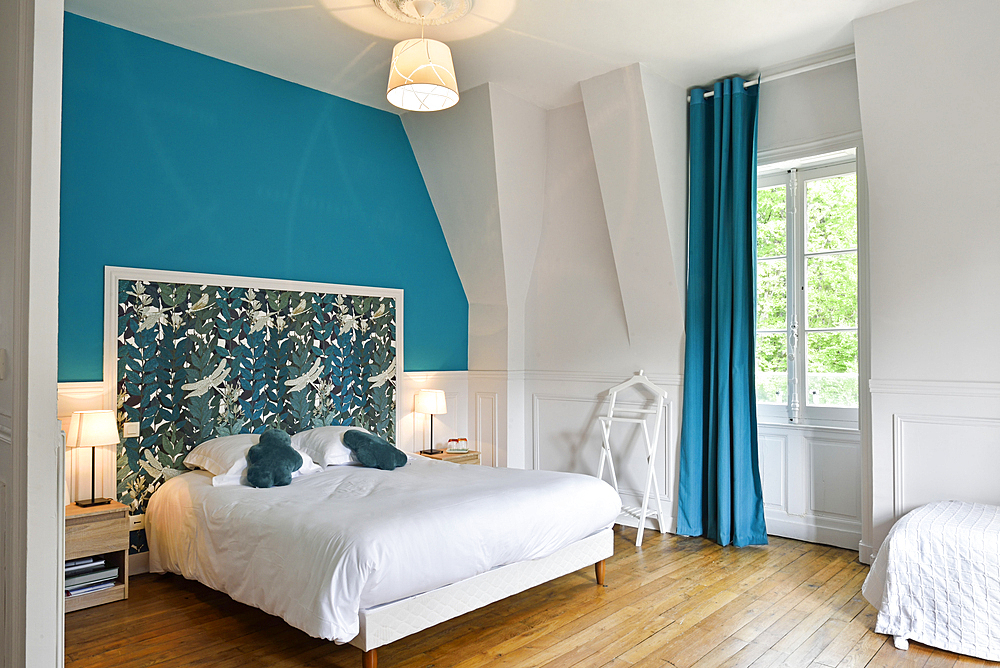 Room, Chateau des Essards, Guesthouse at Langeais,, department of Indre-et-Loire, Centre-Val de Loire region, France, Europe