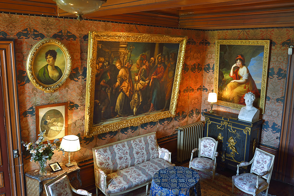 Interior of the Chateau of Montresor, Touraine, department of Indre-et-Loire, Centre-Val de Loire region, France, Europe