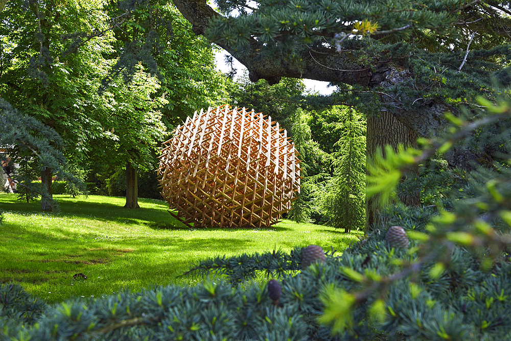 'Geometrie discursive', installation by Vincent Mauger in the historic grounds, Domain of Chaumont-sur-Loire, Loir-et-Cher department, Centre-Val de Loire region, France, Europe