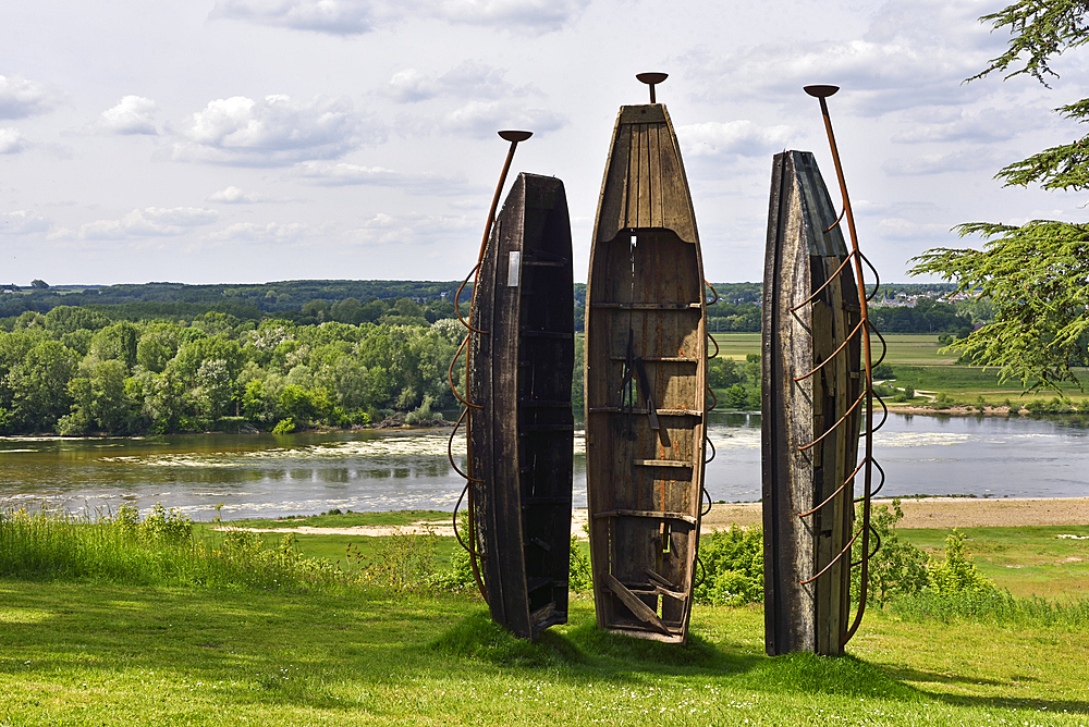 ' Cire perdue' work by El Anatsui, permanent installations in the historic grounds, Domain of Chaumont-sur-Loire, Loir-et-Cher department, Centre-Val de Loire region, France, Europe