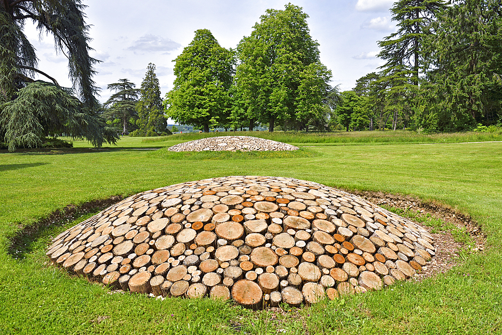 'Objets speriques', 'Sub-ex-terre', work by Armin Schubert, permanent installations in the historic grounds, Domain of Chaumont-sur-Loire, Loir-et-Cher department, Centre-Val de Loire region, France, Europe