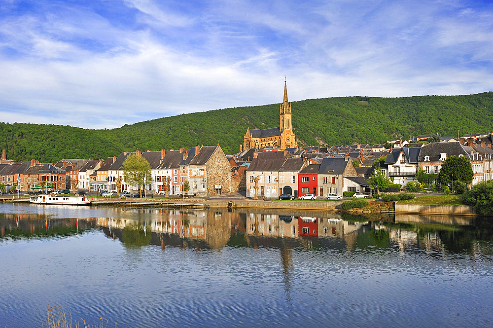 Fumay by the Meuse River,Ardennes department,Champagne-Ardenne region of northeasthern France,Europe