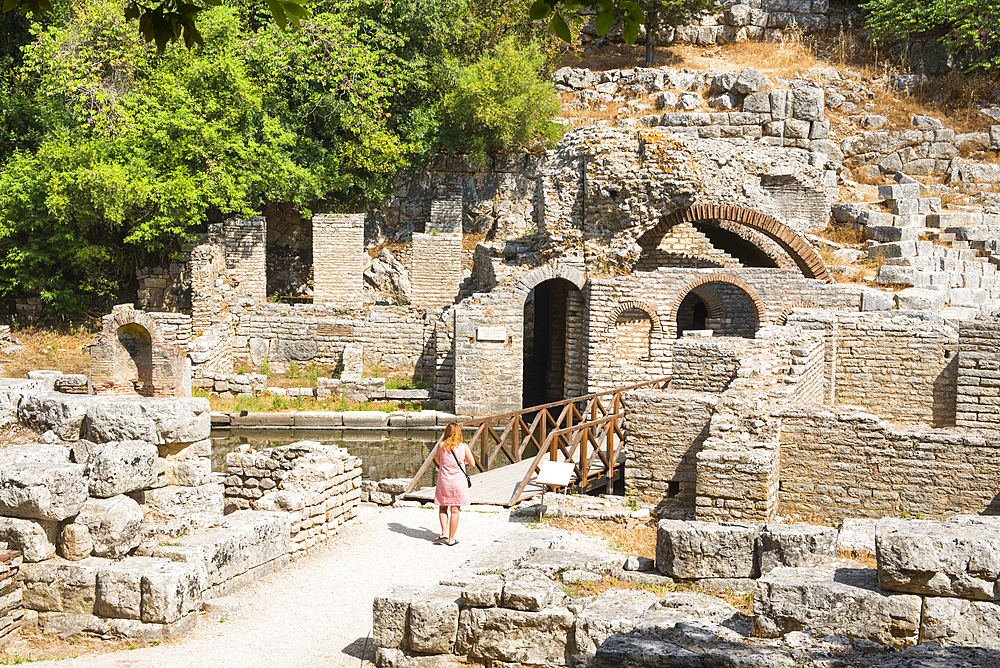 Asclepios Temple, Archaeological site of Butrint, Butrint National Park, UNESCO World Heritage Site, near Saranda, on the Ionian coast, Albania, Europe