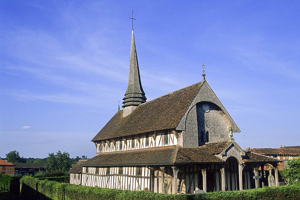 Saint-Jacques-et-Saint-Philippe timber-framed church of Lentilles,Aube department,Champagne-Ardenne region,France,Europe