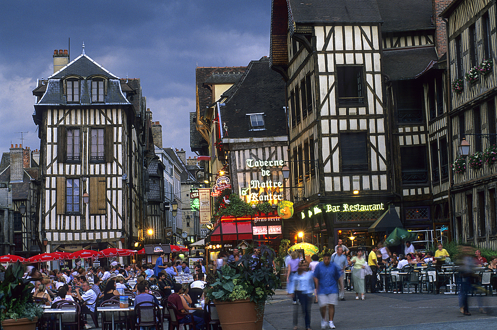 Timber-framed houses,Champeaux street,Troyes,Aube department,Champagne-Ardenne region,France,Europe