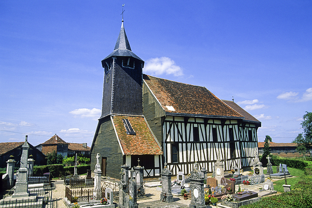 Timber-framed church of Chatillon-sur-Broue, Marne department, Champagne-Ardenne region,France,Europe