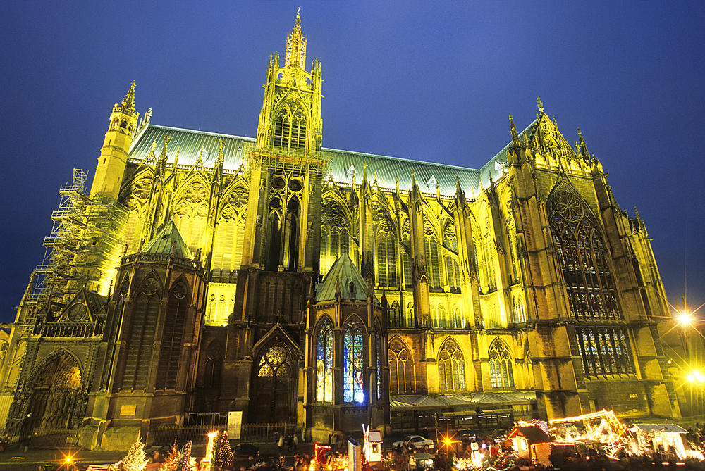 Crowd on Cathedral's square during the Saint Nicholas Day,Metz,Moselle department,Lorraine region,France,Europe
