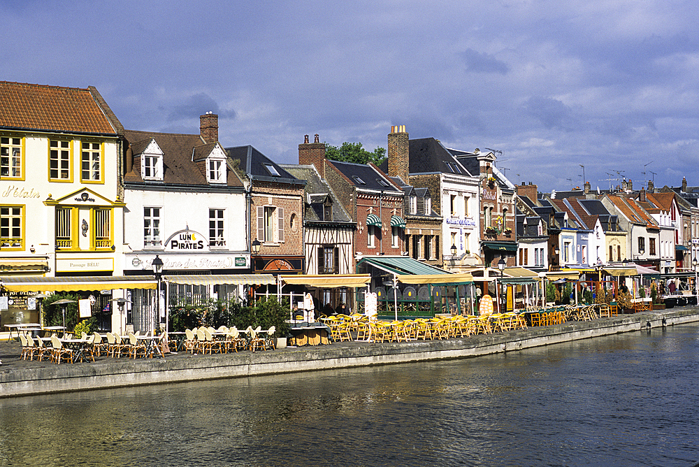 Quay Belu by the canal of Somme, Amiens,Somme department,Picardy region,France,Europe