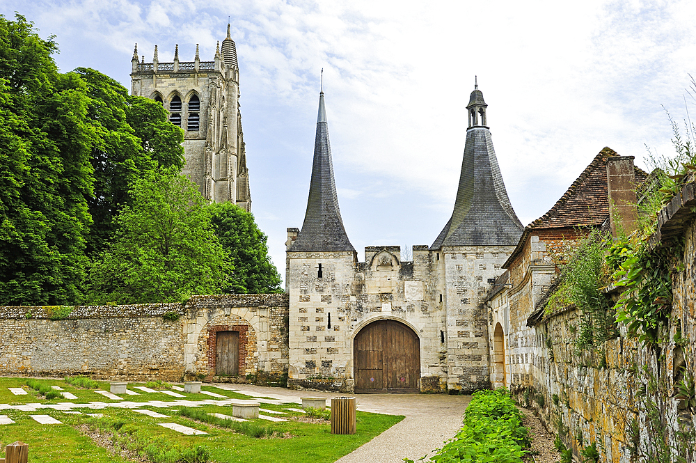 Former main entrance of the Benedictine Abbey of Our Lady of Bec, Bec-Hellouin, labelled Les Plus Beaux Villages de France, Eure department, Normandie region, France, Europe