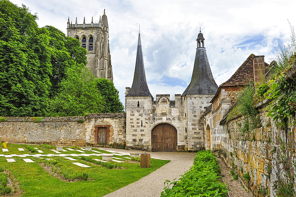 Former main entrance of the Benedictine Abbey of Our Lady of Bec, Bec-Hellouin, labelled Les Plus Beaux Villages de France, Eure department, Normandie region, France, Europe