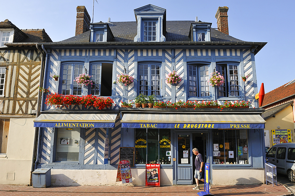 Tobacconist-newagent-grocery shop,Beaumont-en-Auge,Pays d'Auge,Calvados department,Lower Normandy region,Northwestern France,Western Europe