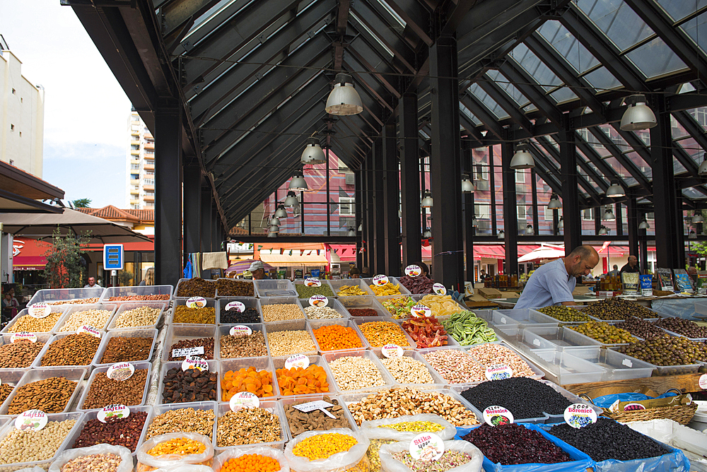 Central market (Sheshi Avni Rustemi), Tirana, Albania, Europe