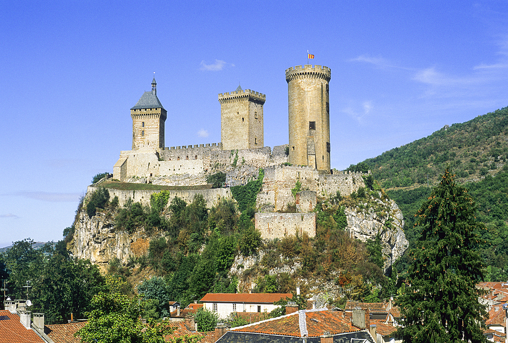 City and castle of Foix, Ariege department,Occitanie region,France,Europe