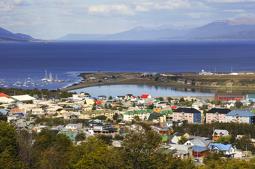 View of Ushuaia, Tierra del Fuego, Patagonia, Argentina, South America