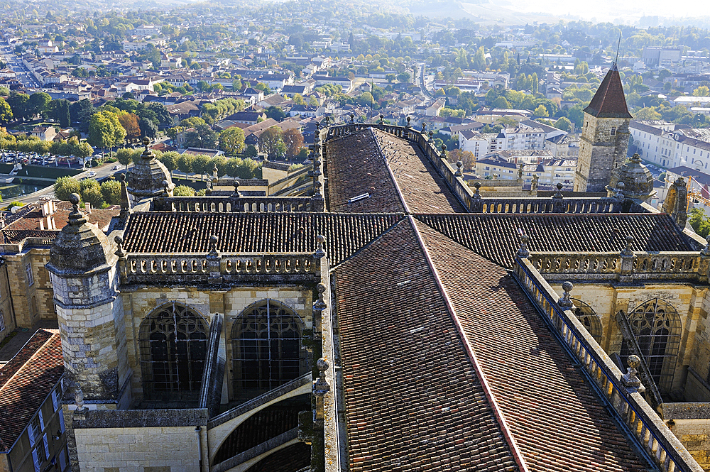 Top of the Cathedral,Auch.Gers department Occitanie region, southwest of France,Europe