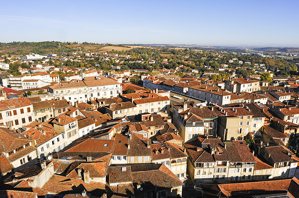 Overview from the cathedral's tower.Auch.Gers department, Occitanie region, southwest of France,Europe