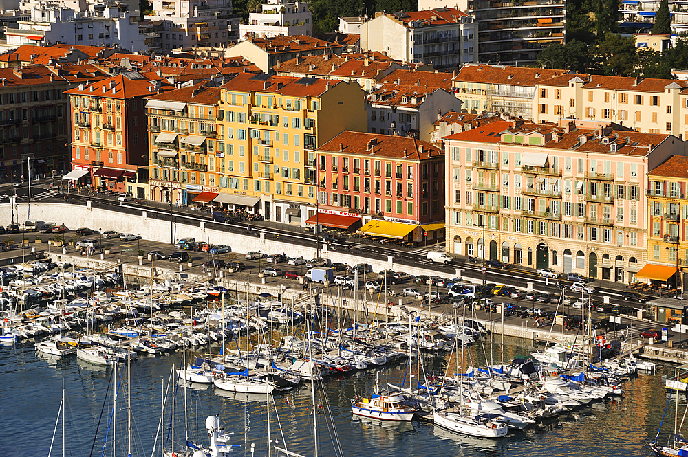 Harbour of Nice, Alpes-Maritimes department, Provence-Alpes-Cote d'Azur region, southeast of France, Europe.