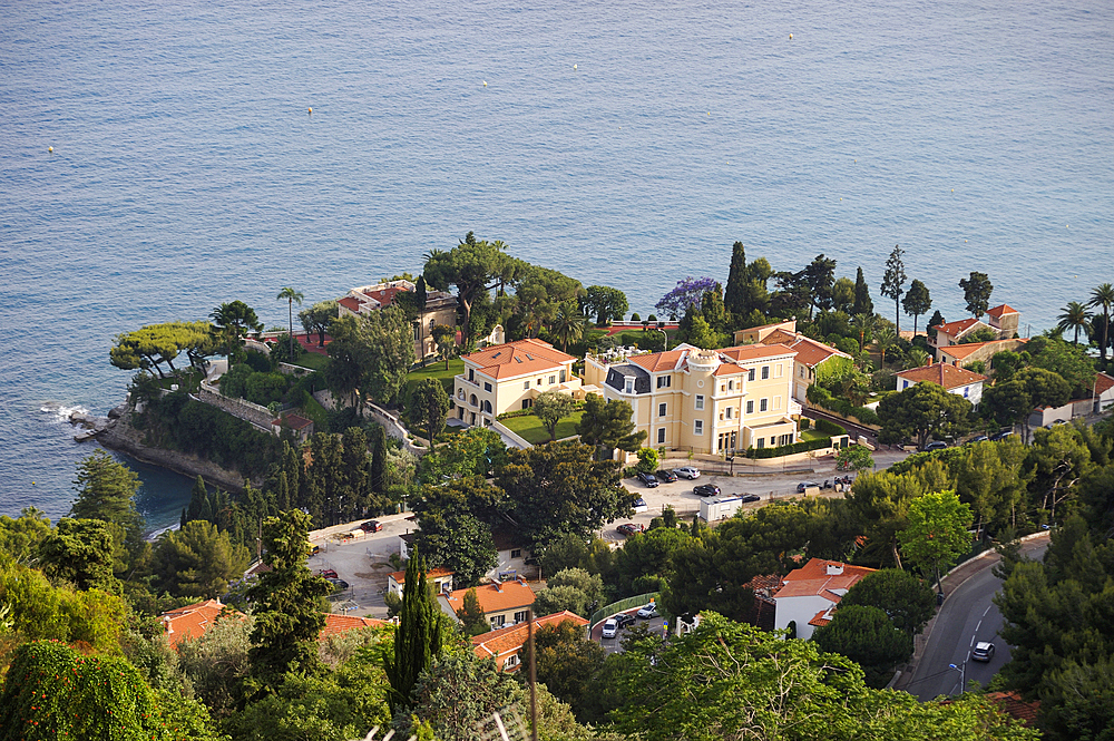 View from the old perched village of Roquebrune-Cap-Martin, Alpes-Maritimes department,Provence-Alpes-Cote d'Azur region,southeast of France,Europe.
