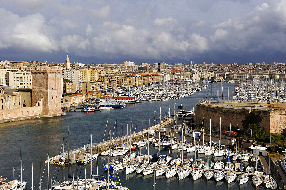 Fort Saint-Jean, built in 1660 by Louis XIV at the entrance to the Old Port,Marseille,Bouches-du-Rhone department,Provence-Alpes-Cote d'Azur region,France,Europe
