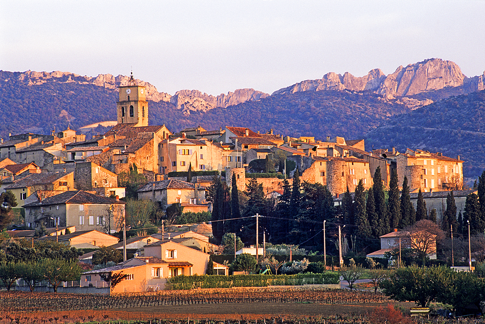 Village of Sablet, Vaucluse department, Provence-Alpes-Cote d'Azur region, southeastern France, Europe
