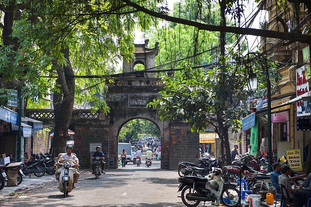 Gate of surrounding wall of Old Quarters, Hanoi, Northern Vietnam, Southeast Asia