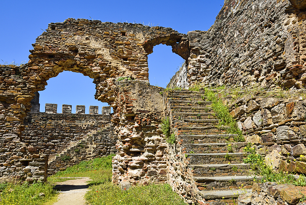Ruins of the Castle of Mourao, Mourao, Alentejo region, Portugal, southwertern Europe