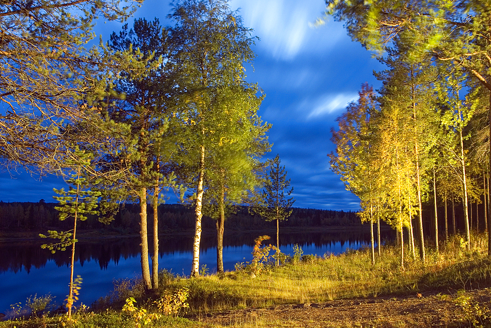 Bank of the Kemijoki River, Savukoski region,Lapland,Finland, Northern Europe