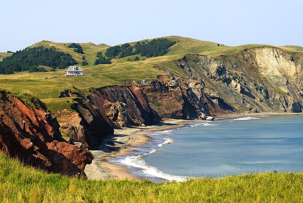 Firmin cove, Cap Alright, Havre aux Maisons island, Magdalen Islands, Gulf of Saint Lawrence, Quebec province, Canada, North America