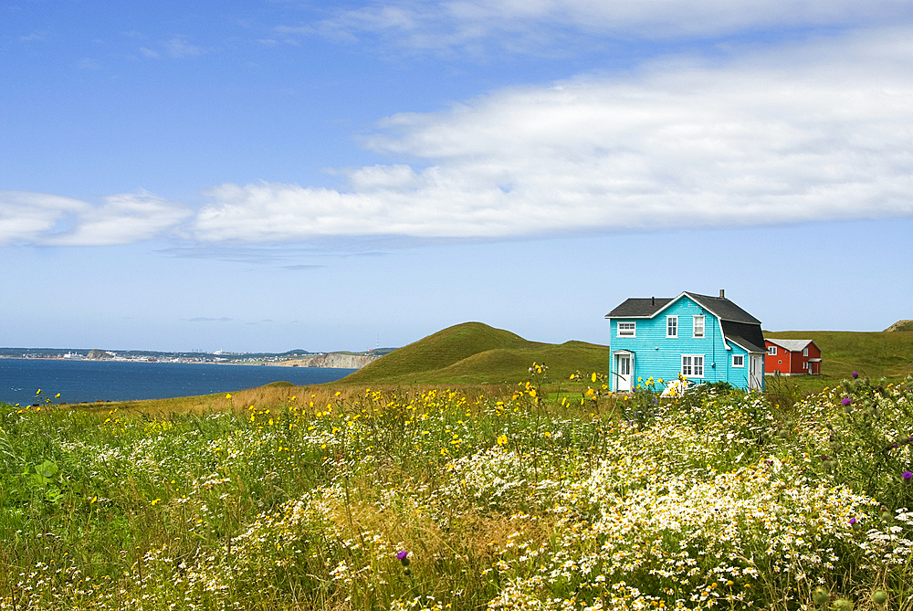 Wooden house, Havre aux Maisons island, Magdalen Islands, Gulf of Saint Lawrence, Quebec province, Canada, North America