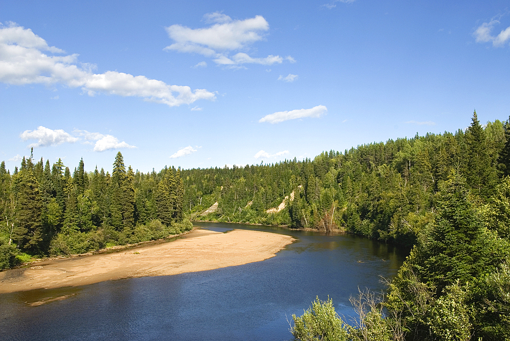 Portneuf River, a tributary of the Saint-Lawrence River, Cote-Nord region, Quebec province, Canada, North America