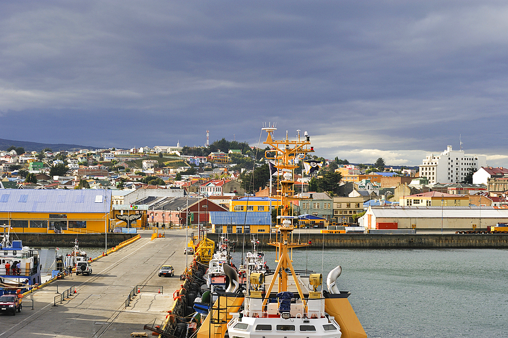 Harbour of Punta Arenas, Strait of Magellan, Peninsula of Brunswick, Chile, South America