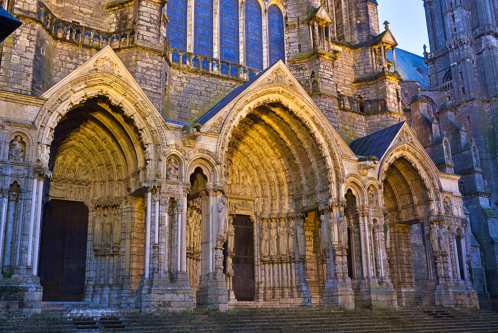 North Portal of the Cathedral of Our Lady of Chartres, UNESCO World Heritage Site, Chartres, Eure-et-Loir department, Centre region, France, Europe