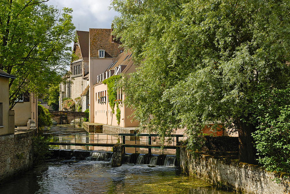 Saint-Andre Collegiate Church by the Eure river, Chartres, Eure-et-Loir department, Centre region, France, Europe