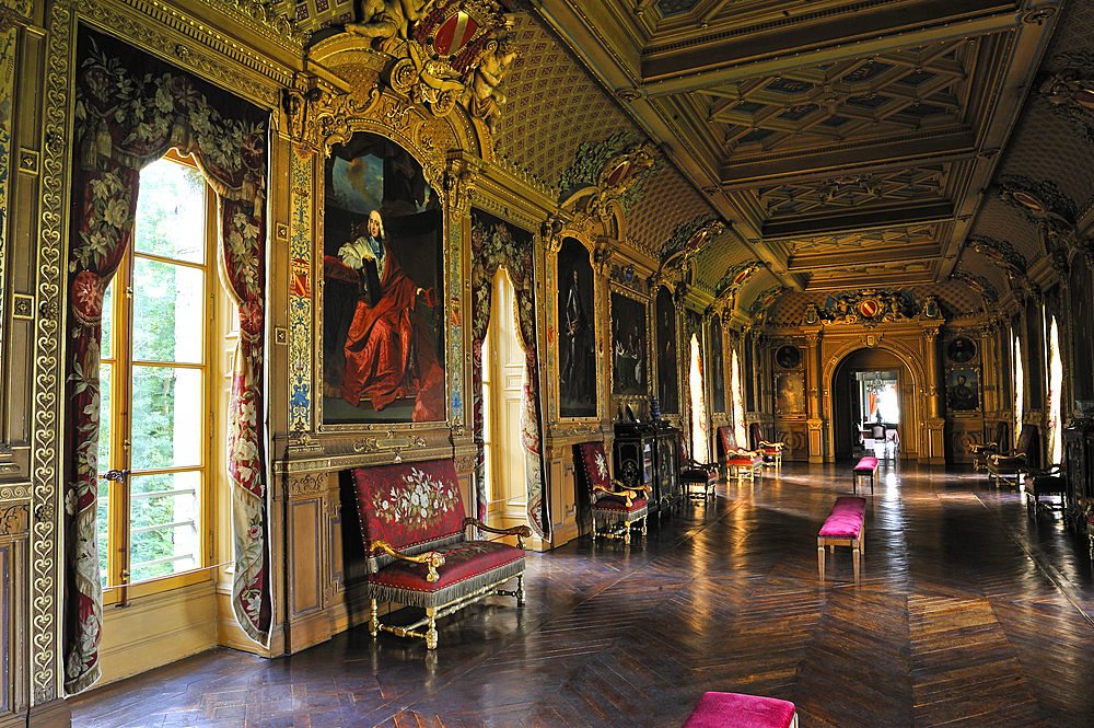 Gallery of the Chateau de Maintenon, Eure-et-Loir department, region Centre, France, Europe