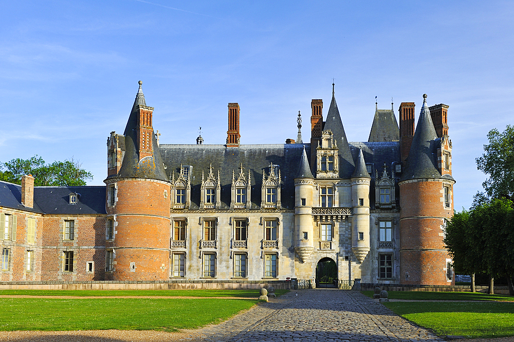 West facade of the Chateau de Maintenon, Eure-et-Loir department, Centre-Val de Loire region, France, Europe