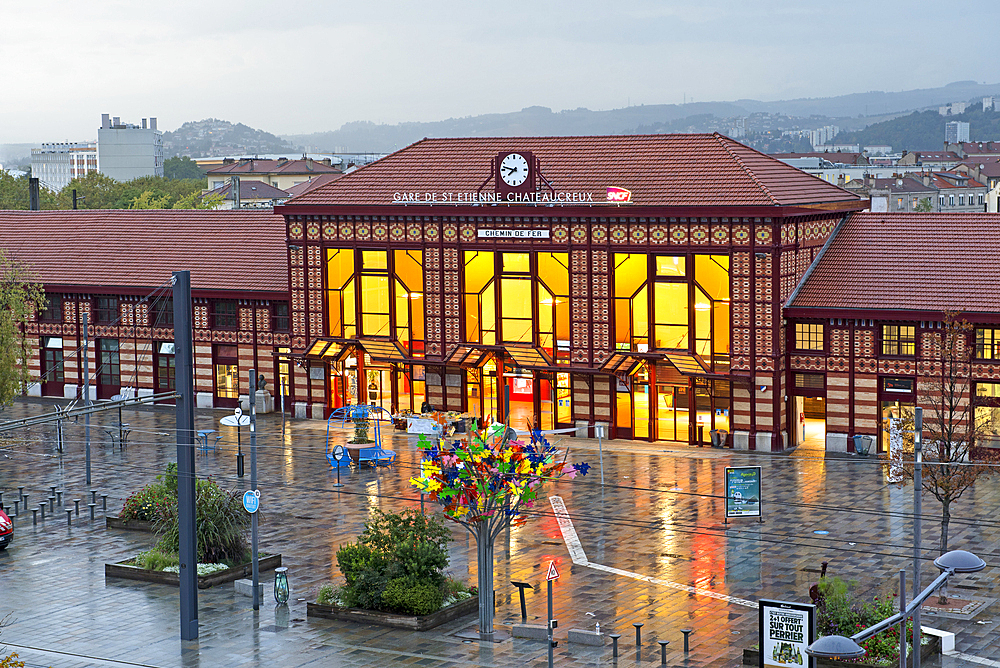 Saint-Etienne-Chateaucreux railway station, Saint-Etienne, Loire department, Auvergne-Rhone-Alpes region, France, Europe