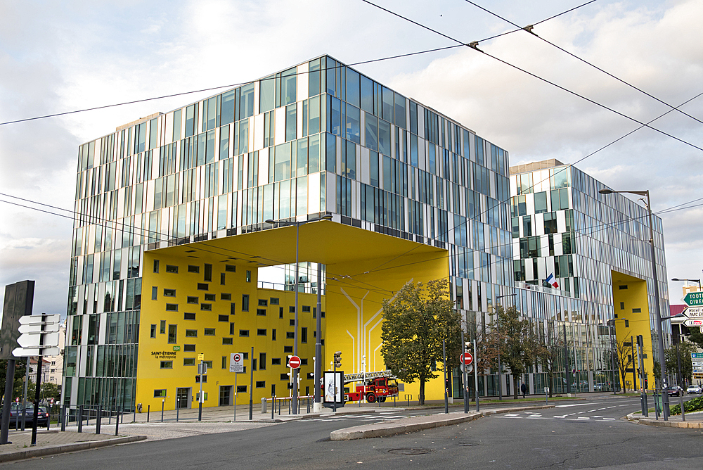 Ilot Gruner, architect Manuelle Gautrand, Administration building, Saint-Etienne, Loire department, Auvergne-Rhone-Alpes region, France, Europe