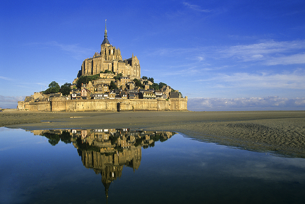 Mont-Saint-Michel bay and Abbey, UNESCO World Heritage Site, Manche department, Normandy region, France, Europe