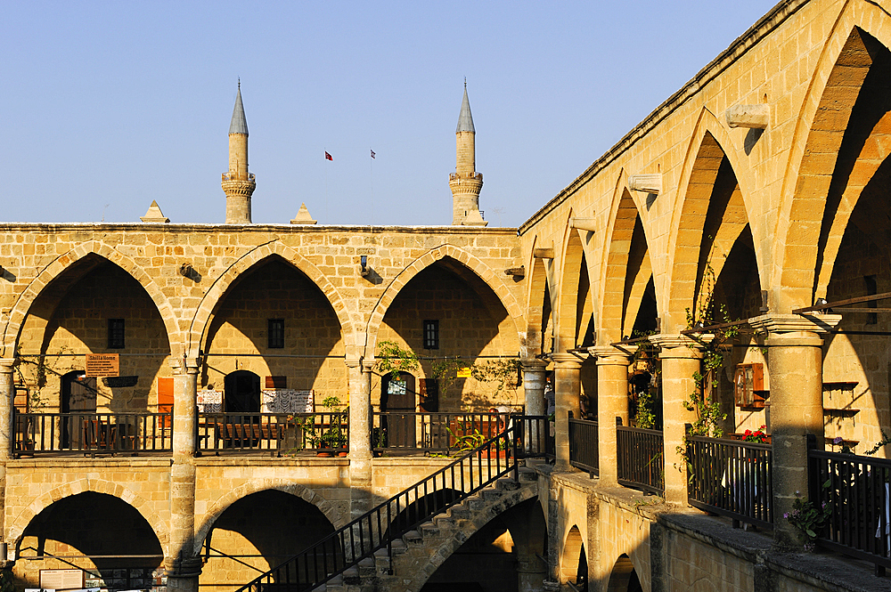 Buyuk Han, ancient Ottoman caravansary, Nicosia, Northern Cyprus, Eastern Mediterranean Sea, Europe