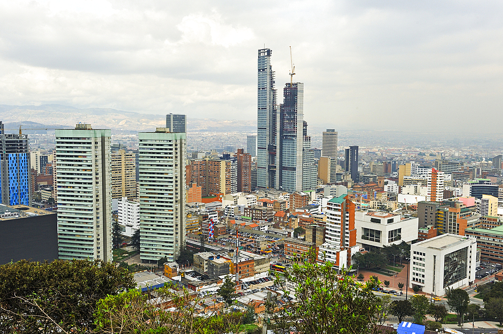 View of the University area from the Monserrate Mountain, Bogota, Colombia, South America