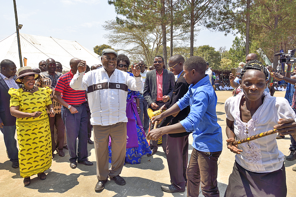 President Banda arriving at the Pa Ng'wena Ceremony, Kasama, Zambia, Africa