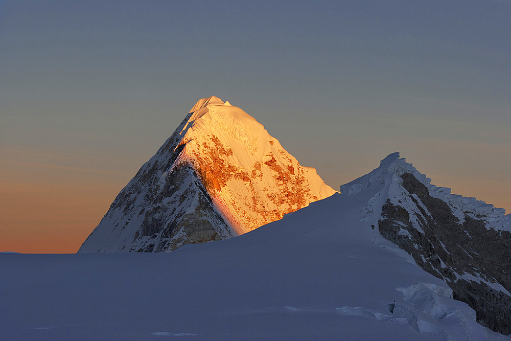 Sunrise on Artesonraju mountain, Peru.