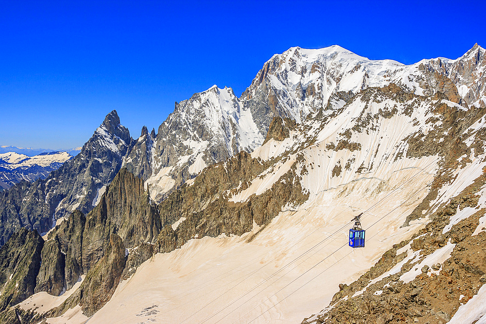 The Mont Blanc mountain as seen from the Torino refuge.