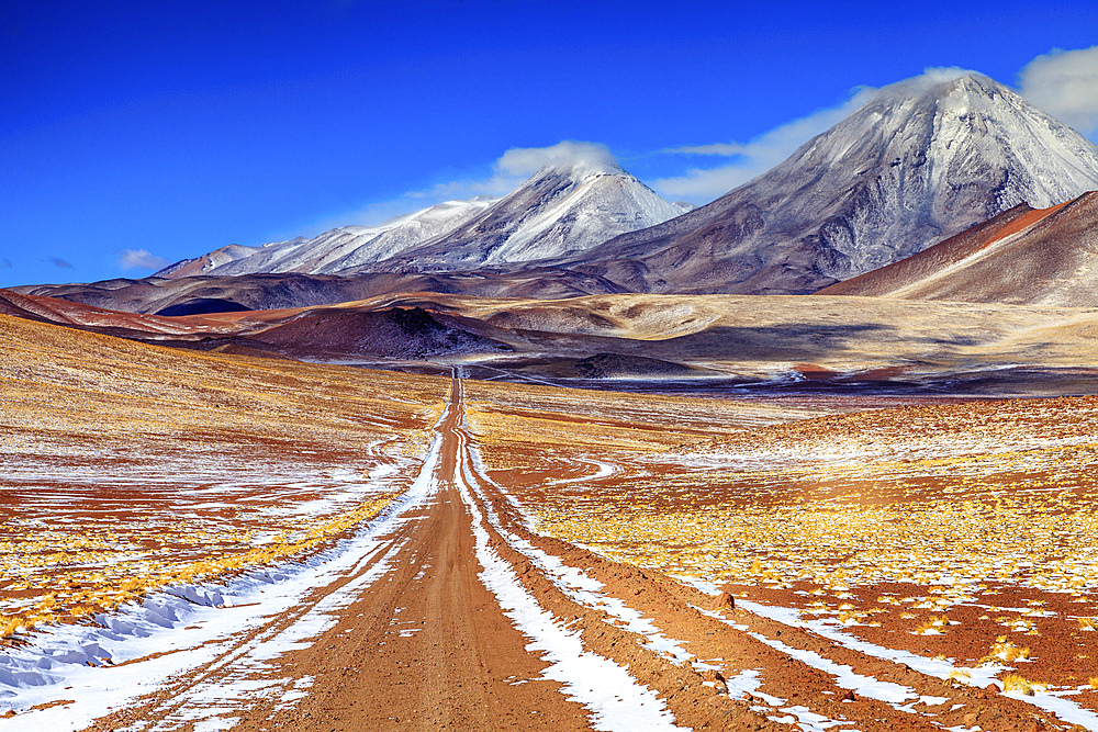 Panoramic view of the Chiliques stratovolcano in Chile.