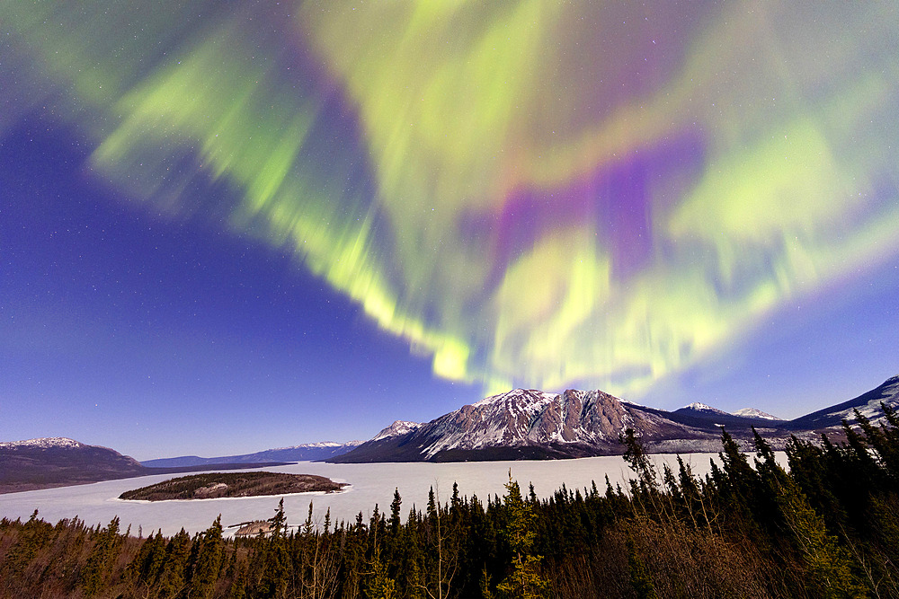 Aurora Borealis, Fish Lake, Whitehorse, Yukon, Canada.