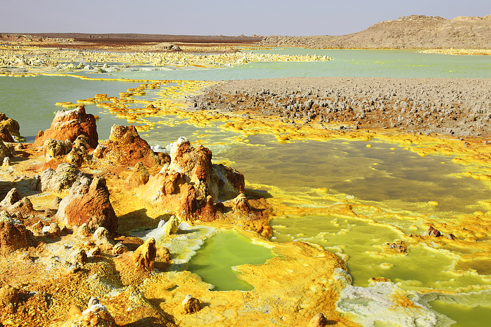 January 27, 2011 - Dallol geothermal area, potassium salt deposits formed by brine hot springs, Danakil Depression, Ethiopia.