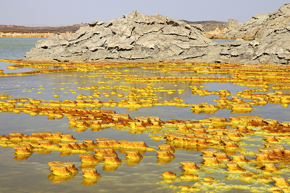 January 27, 2011 - Dallol geothermal area, potassium salt deposits formed by brine hot springs, Danakil Depression, Ethiopia.